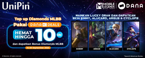 Top up diamonds MLBB di UniPin Bisa Hemat Rp 10,000! Mainkan Lucky Draw – StarWars di MLBB Dapatkan Skin Kimmy, Alucard, Argus & Cyclops Sekarang Juga!